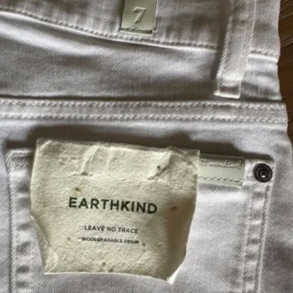 7 For All Mankind Emea Eyelet Hem Ankle Jeans White Shell Size 24 - Picture 7 of 11